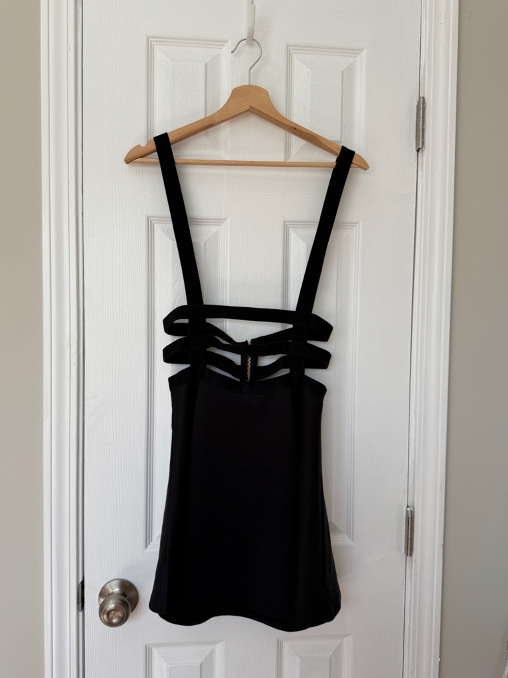 Black Strappy Mini Dress - Women's Stylish Sleeveless Dress